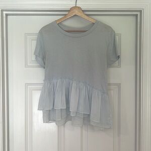 Abercrombie & Fitch Blue Asymmetrical Peplum Top